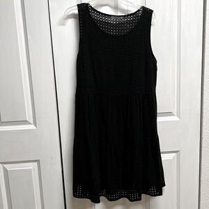 Valentina Naldi Italy Black Sleeveless Dolly Fabric Dress Size L